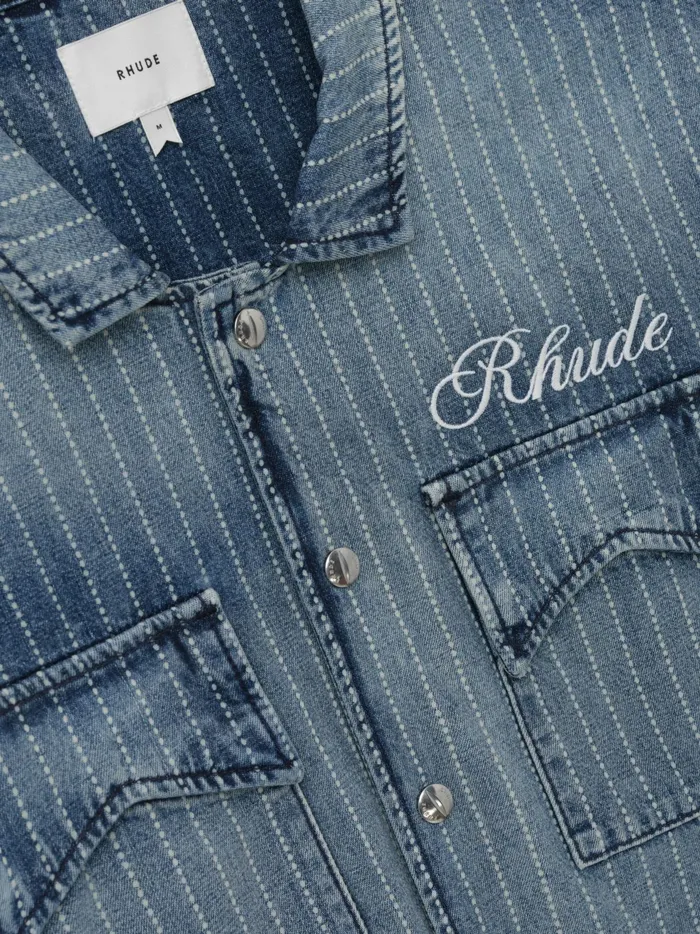 WABASH DENIM SNAP SHIRT Men Rhude Denim