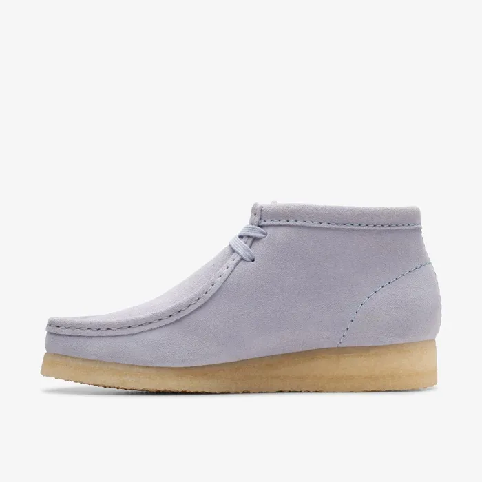 Wallabee Boot Cloud Grey Suede Women Clarks Boots and Booties