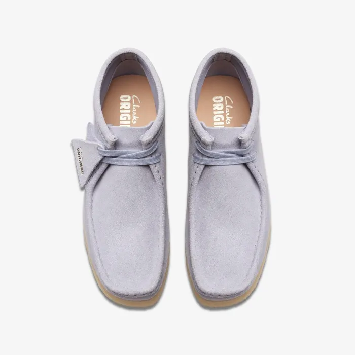 Wallabee Boot Cloud Grey Suede Women Clarks Boots and Booties