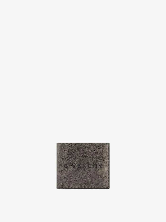 Wallet In Crackled Leather Blackgrey Men Givenchy Wallets and Card Holders