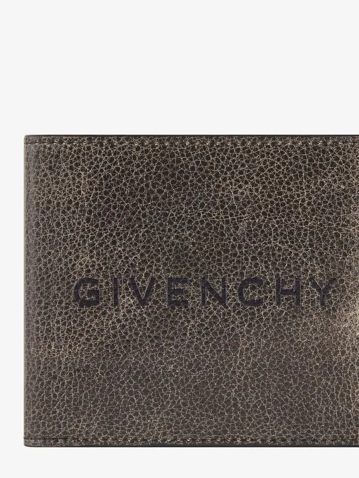 Wallet In Crackled Leather Blackgrey Men Givenchy Wallets and Card Holders