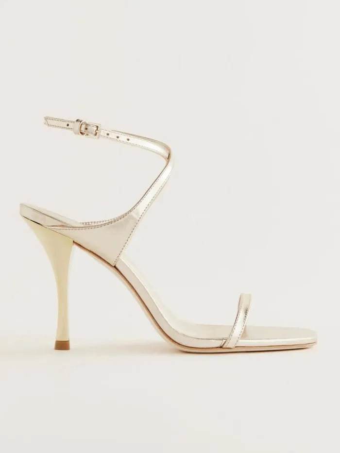 WeddingsShoes The Reformation Angelina Heeled Sandal Gold