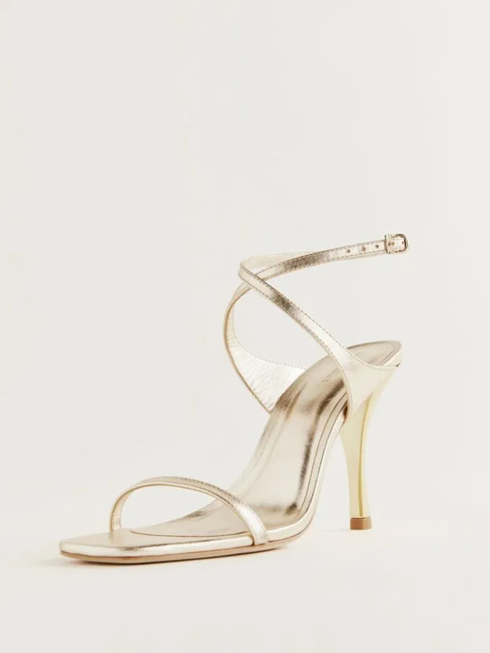 WeddingsShoes The Reformation Angelina Heeled Sandal Gold