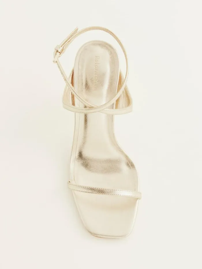 WeddingsShoes The Reformation Angelina Heeled Sandal Gold
