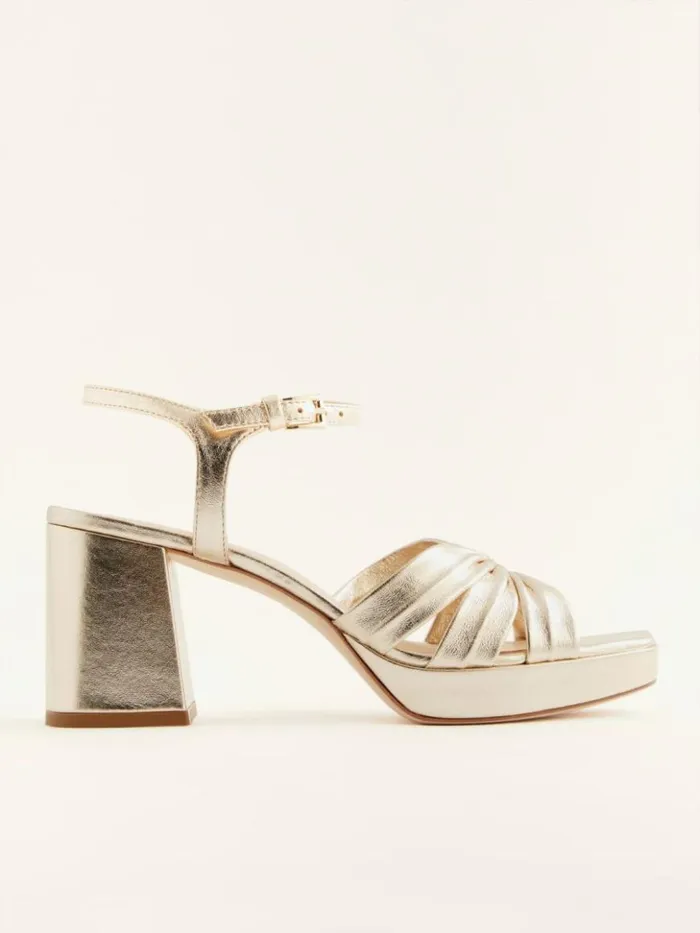 WeddingsShoes The Reformation Maize Platform Sandal Gold