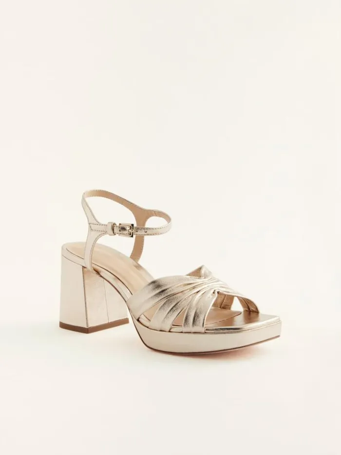 WeddingsShoes The Reformation Maize Platform Sandal Gold
