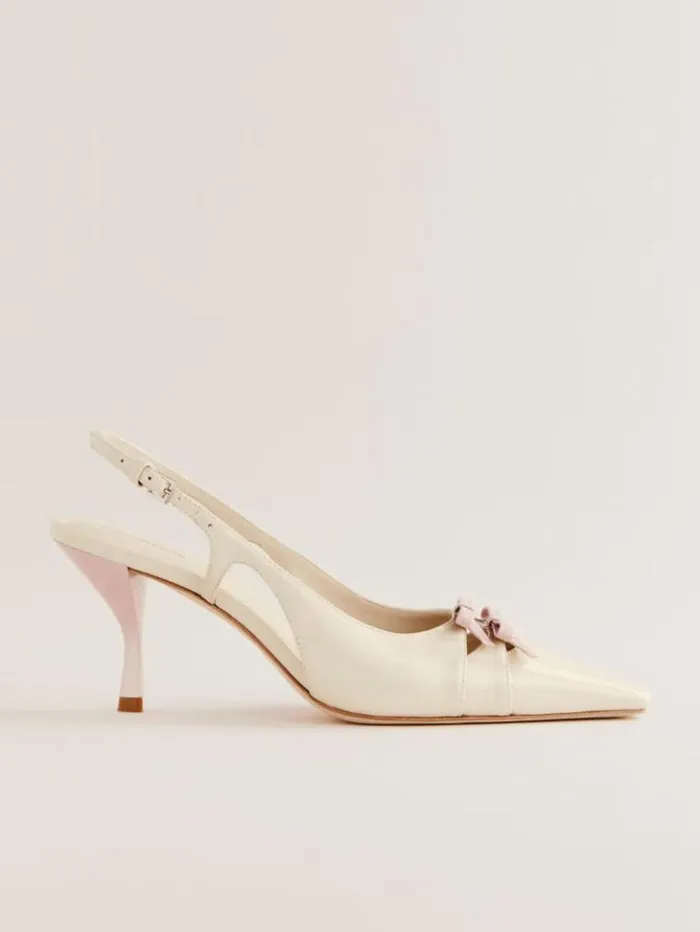 WeddingsShoes The Reformation Noreen Slingback Pump Almond Alabaster