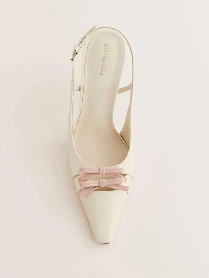 WeddingsShoes The Reformation Noreen Slingback Pump Almond Alabaster