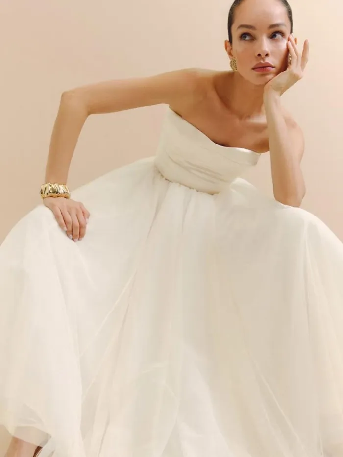 Weddings The Reformation Alouette Dress Fior Di Latte