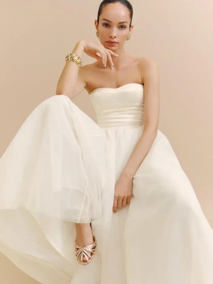 Weddings The Reformation Alouette Dress Fior Di Latte
