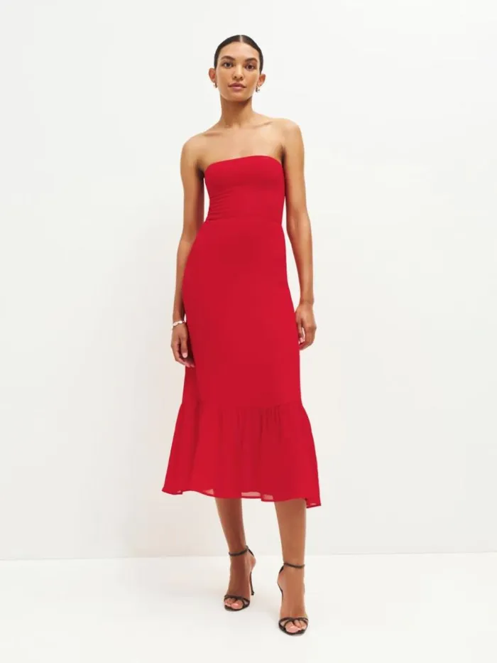 Weddings The Reformation Arta Dress Poinsettia