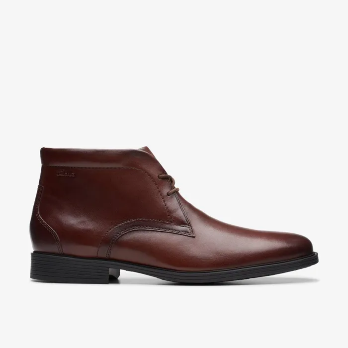 Whiddon Mid Mahogany Leather Men Clarks Dress Shoes