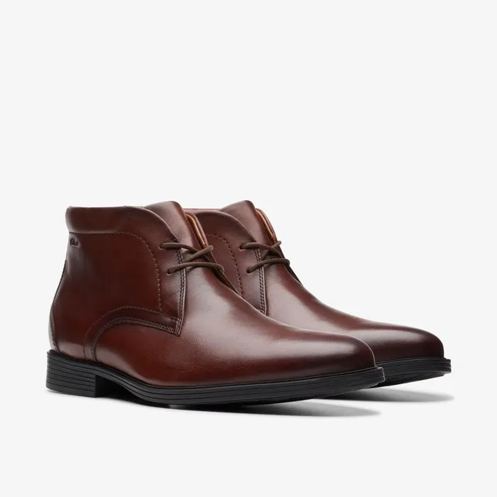 Whiddon Mid Mahogany Leather Men Clarks Dress Shoes