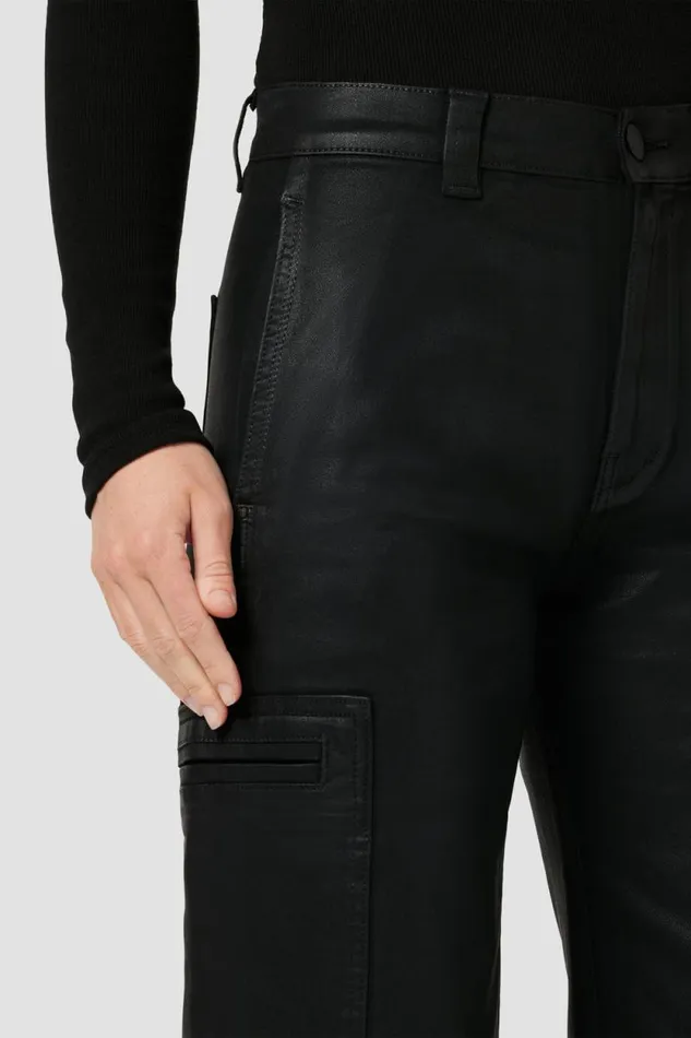 Wide Leg Women Hudson Jeans HighRise Welt Pocket Wide Leg Cargo Coated Black Beauty Wide Leg Women Hudson Jeans HighRise Welt Pocket Wide Leg Cargo Coated Black Beauty