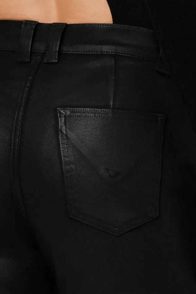Wide Leg Women Hudson Jeans HighRise Welt Pocket Wide Leg Cargo Coated Black Beauty Wide Leg Women Hudson Jeans HighRise Welt Pocket Wide Leg Cargo Coated Black Beauty