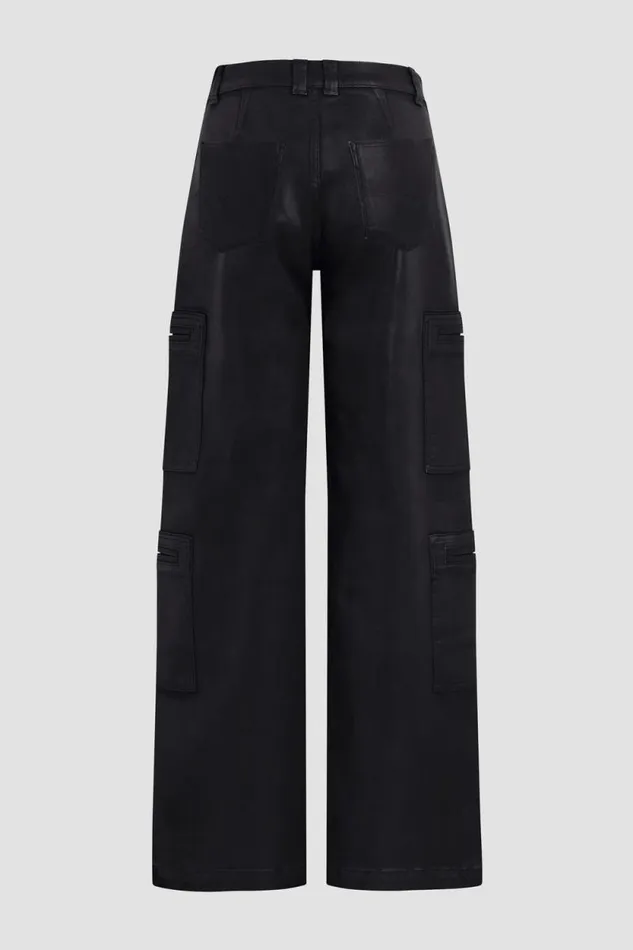 Wide Leg Women Hudson Jeans HighRise Welt Pocket Wide Leg Cargo Coated Black Beauty Wide Leg Women Hudson Jeans HighRise Welt Pocket Wide Leg Cargo Coated Black Beauty