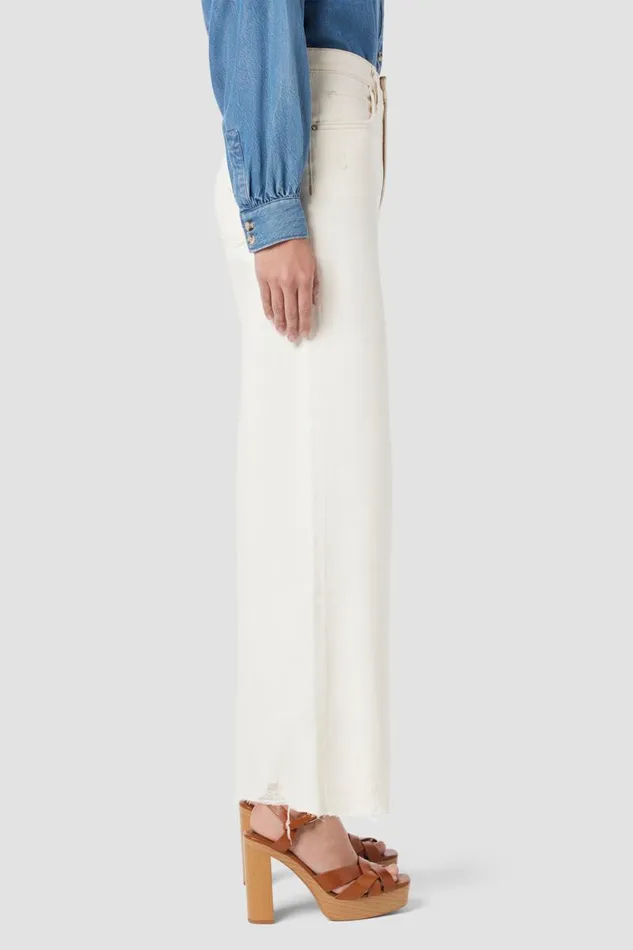 Wide Leg Women Hudson Jeans James HighRise Wide Leg Crop Jean Ecru Destructed Hem Wide Leg Women Hudson Jeans James HighRise Wide Leg Crop Jean Ecru Destructed Hem