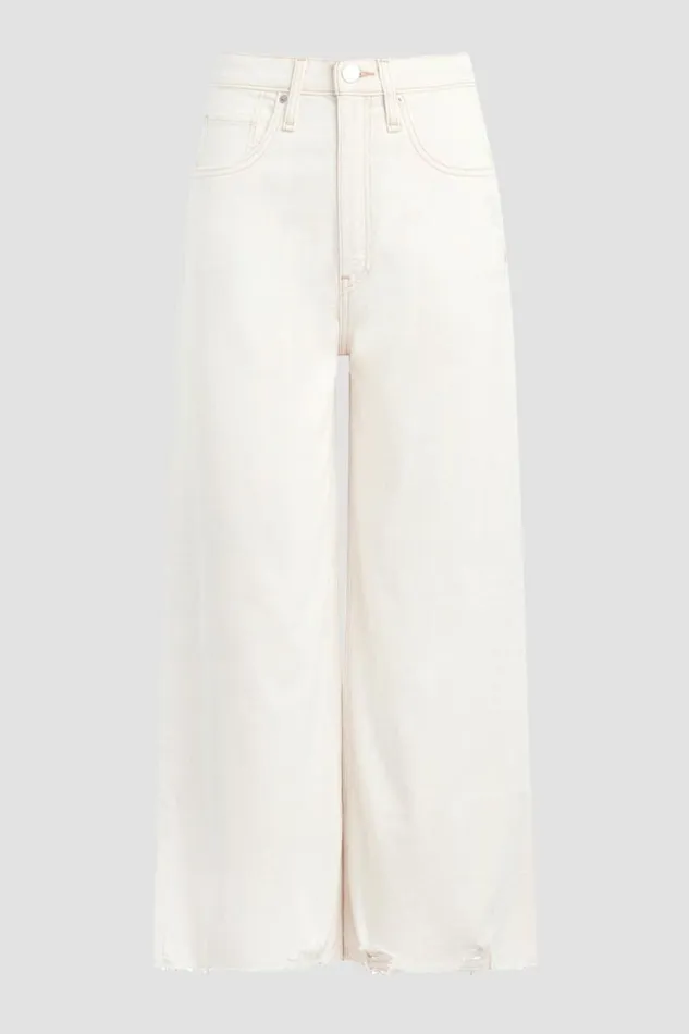Wide Leg Women Hudson Jeans James HighRise Wide Leg Crop Jean Ecru Destructed Hem Wide Leg Women Hudson Jeans James HighRise Wide Leg Crop Jean Ecru Destructed Hem