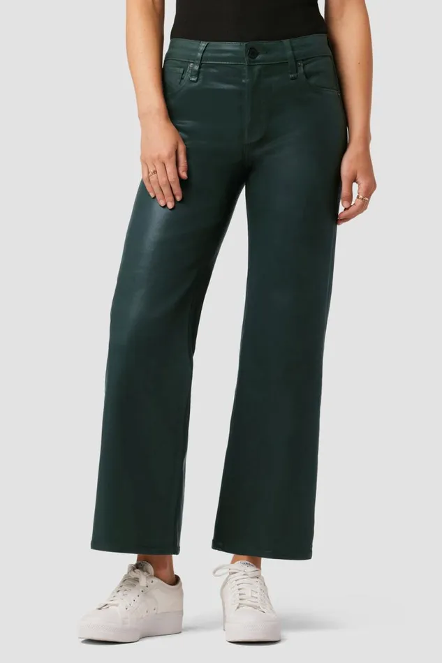 Wide Leg Women Hudson Jeans Rosie HighRise Wide Leg Ankle Jean Coated Scarab