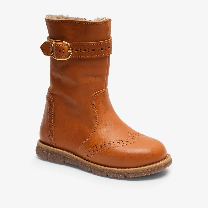 Winter boots bisgaardshoes KIDS noli lamb cognac Brown