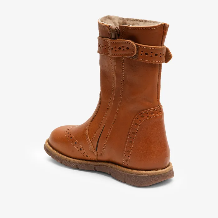 Winter boots bisgaardshoes KIDS noli lamb cognac Brown