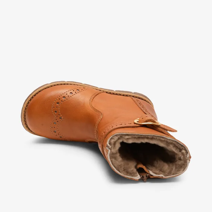 Winter boots bisgaardshoes KIDS noli lamb cognac Brown
