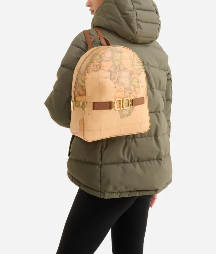 Woman Backpacks Bucket and Belt Bags Alviero Martini 3d Geo Backpack Chestnut