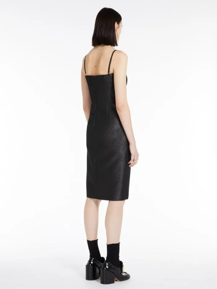 Woman Bustier Dress In Metallic Effect Fabric Black Maxmara Dresses Woman Bustier Dress In Metallic Effect Fabric Black Maxmara Dresses