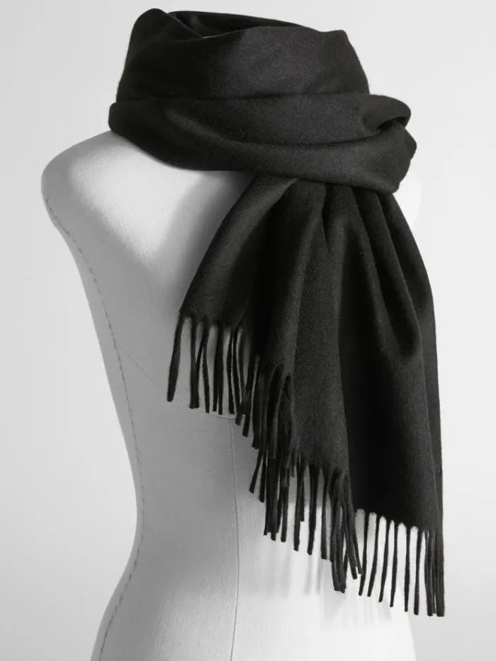 Woman Camelhair Stole Black Maxmara Scarves And Foulards