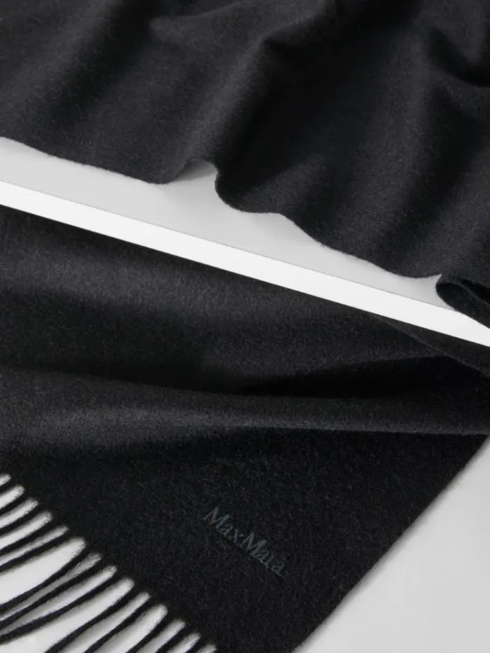 Woman Camelhair Stole Black Maxmara Scarves And Foulards Woman Camelhair Stole Black Maxmara Scarves And Foulards