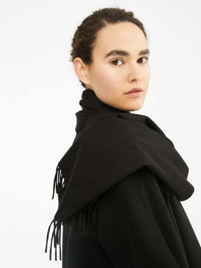 Woman Camelhair Stole Black Maxmara Scarves And Foulards Woman Camelhair Stole Black Maxmara Scarves And Foulards