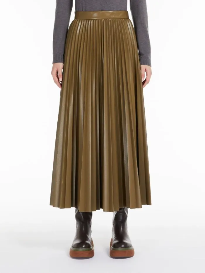Woman Coated Jersey Skirt Kaki Maxmara Skirts