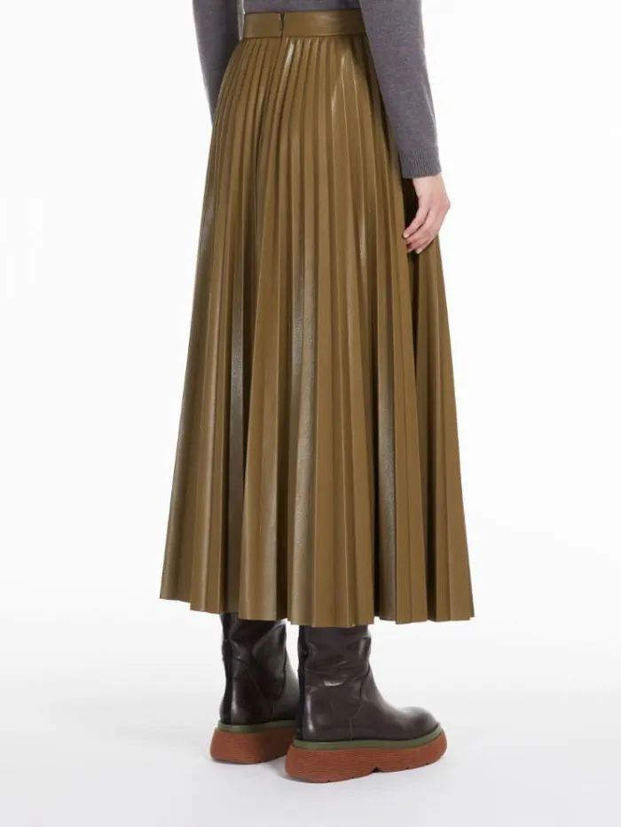 Woman Coated Jersey Skirt Kaki Maxmara Skirts Woman Coated Jersey Skirt Kaki Maxmara Skirts