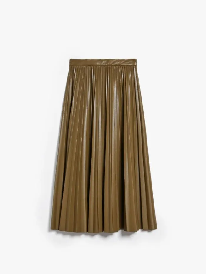 Woman Coated Jersey Skirt Kaki Maxmara Skirts Woman Coated Jersey Skirt Kaki Maxmara Skirts