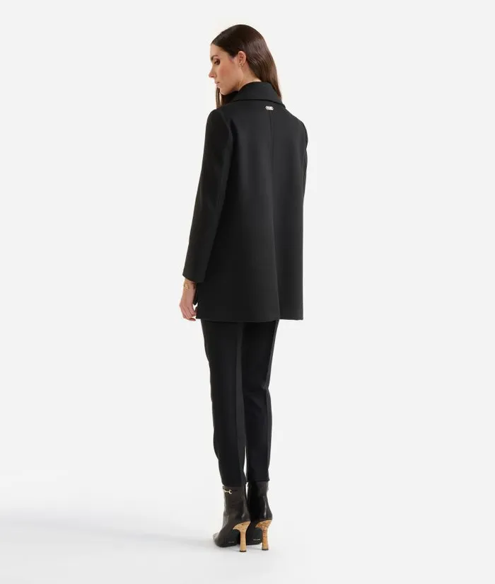 Woman Coats and Jackets Alviero Martini Velour Pea Coat Black