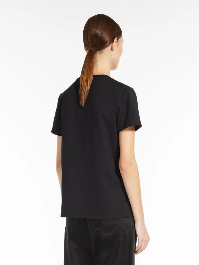 Woman Cotton Jersey Tshirt Black Maxmara Tshirts Woman Cotton Jersey Tshirt Black Maxmara Tshirts