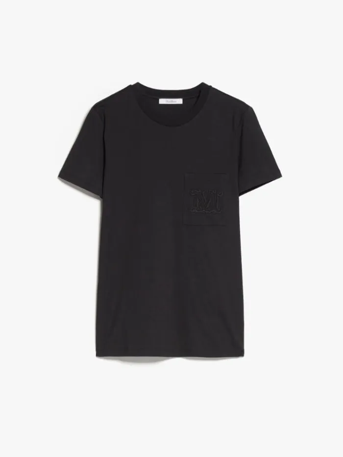 Woman Cotton Jersey Tshirt Black Maxmara Tshirts Woman Cotton Jersey Tshirt Black Maxmara Tshirts