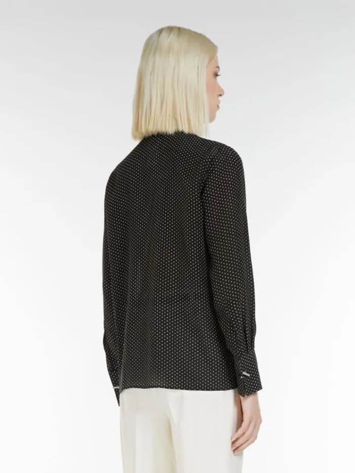 Woman Crepe De Chine Shirt Black Maxmara Shirts And Tops Woman Crepe De Chine Shirt Black Maxmara Shirts And Tops