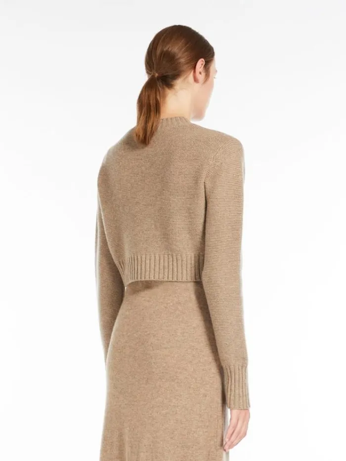 Woman Cropped Cashmere Jumper Sand Maxmara Knitwear And Sweatshirts Woman Cropped Cashmere Jumper Sand Maxmara Knitwear And Sweatshirts
