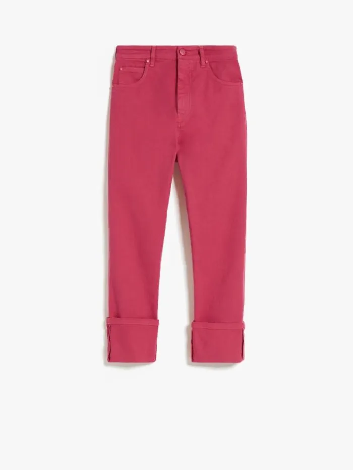 Woman Cropped Jeans In Stretch Bull Raspberry Maxmara Trousers Woman Cropped Jeans In Stretch Bull Raspberry Maxmara Trousers