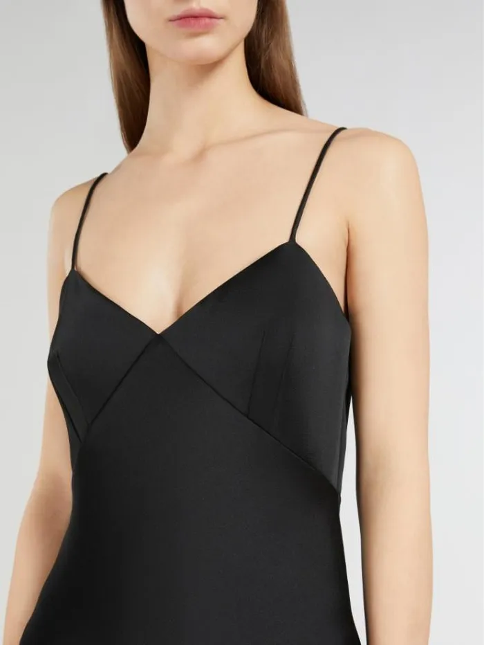 Woman Envers Satin Slip Dress Black Maxmara Dresses Woman Envers Satin Slip Dress Black Maxmara Dresses
