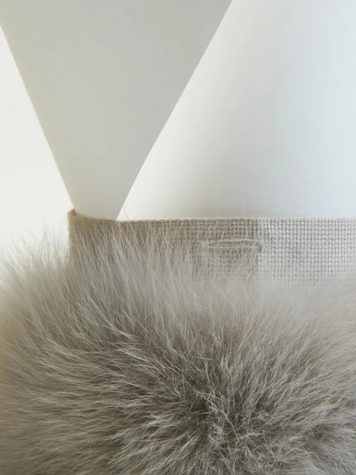 Woman Fox Fur Cuffs Sand Maxmara The Cube Accessories Woman Fox Fur Cuffs Sand Maxmara The Cube Accessories
