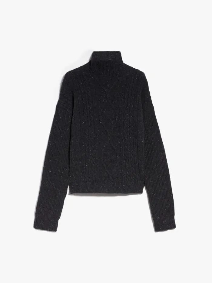 Woman Highneck Wool Jumper Black Maxmara Knitwear And Sweatshirts Woman Highneck Wool Jumper Black Maxmara Knitwear And Sweatshirts