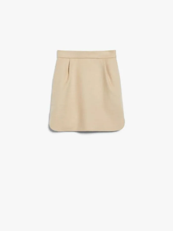 Woman Ivory Camel Colour Mini Skirt Beige Maxmara Skirts Woman Ivory Camel Colour Mini Skirt Beige Maxmara Skirts