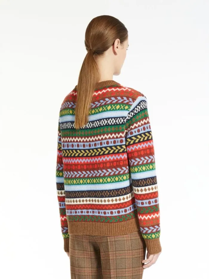 Woman Jacquard Alpaca And Wool Sweater Red Maxmara Knitwear And Sweatshirts Woman Jacquard Alpaca And Wool Sweater Red Maxmara Knitwear And Sweatshirts