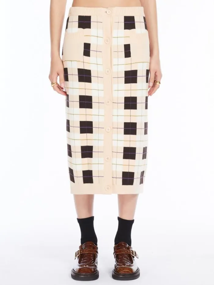 Woman Knit Skirt With Small Pockets Powder Maxmara Skirts