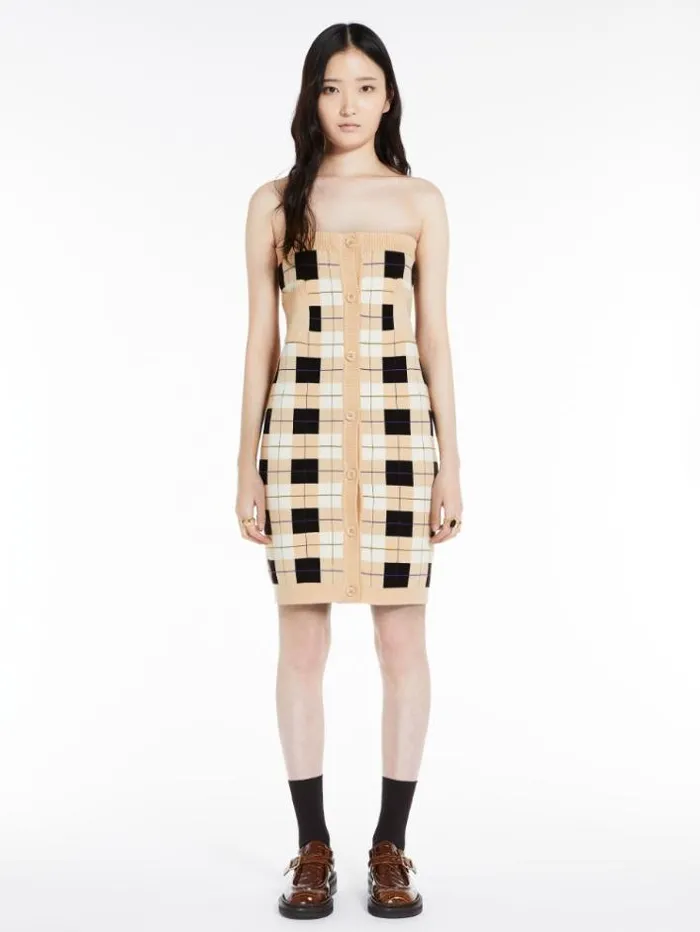 Woman Knit Skirt With Small Pockets Powder Maxmara Skirts Woman Knit Skirt With Small Pockets Powder Maxmara Skirts