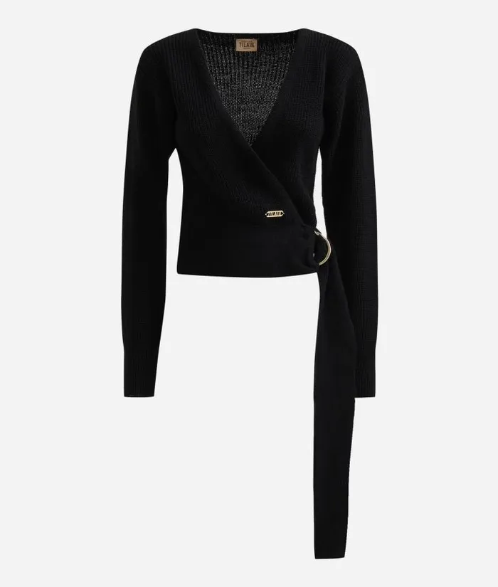 Woman Knitwears Shirts and Tops Alviero Martini WoolAlpaca Blend Yarn CacheCoeur Sweater Black