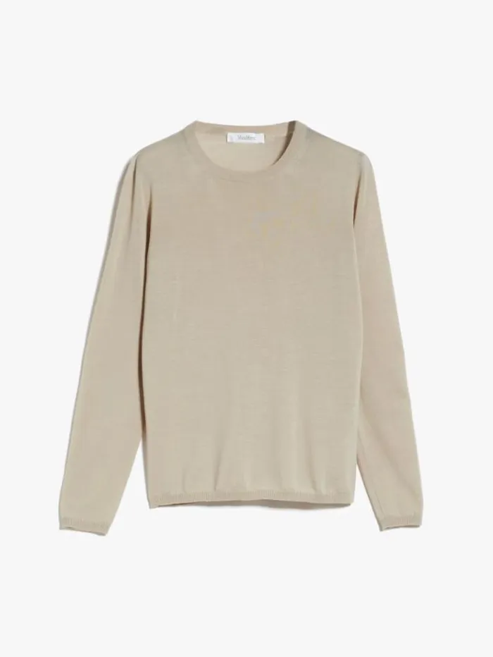 Woman Lightweight Wool Jumper Sand Maxmara Knitwear And Sweatshirts Woman Lightweight Wool Jumper Sand Maxmara Knitwear And Sweatshirts