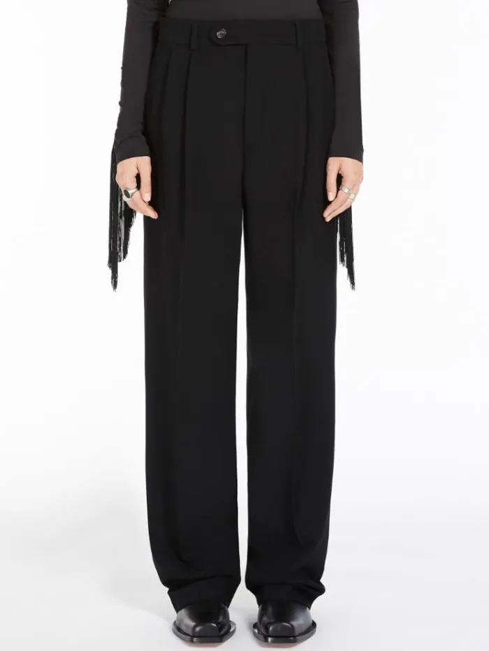 Woman Lowrise Boyfriend Trousers Black Maxmara Trousers
